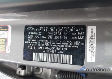 2023 Hyundai Elantra Sel z USA, uszkodzony, nr VIN KMHLM4AG0PU603128